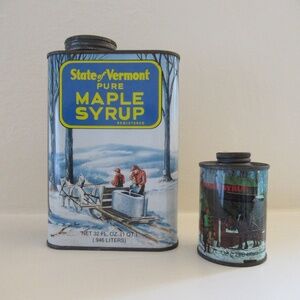 VINTAGE VERMONT MAPLE SYRUP EMPTY TINS